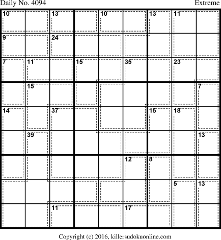 Killer Sudoku for 3/4/2017