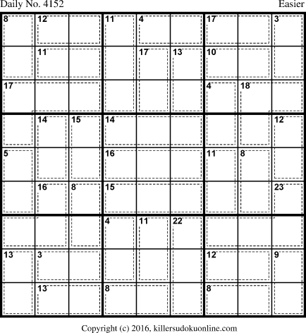 Killer Sudoku for 5/1/2017