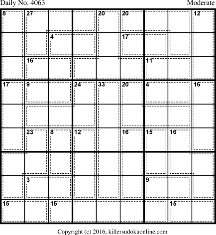 Killer Sudoku for 2/1/2017