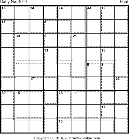 Killer Sudoku for 1/12/2017