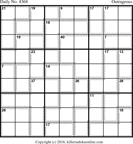 Killer Sudoku for 12/3/2017
