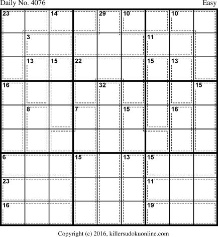 Killer Sudoku for 2/14/2017