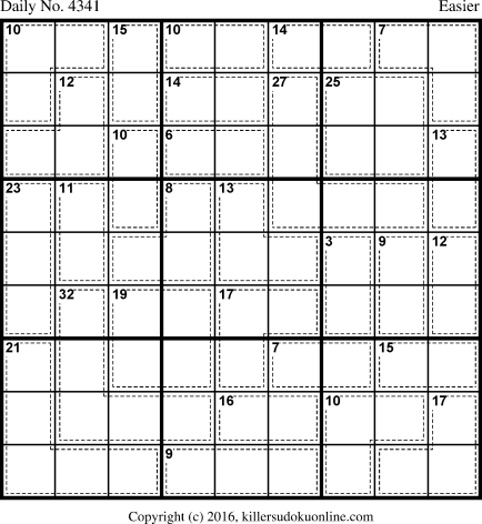 Killer Sudoku for 11/6/2017