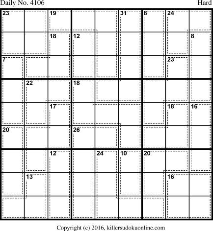 Killer Sudoku for 3/16/2017