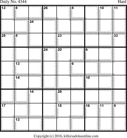 Killer Sudoku for 11/9/2017