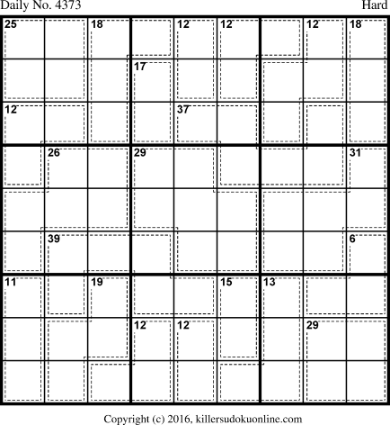 Killer Sudoku for 12/8/2017