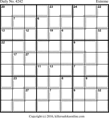Killer Sudoku for 7/30/2017