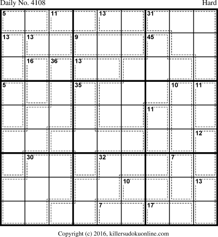 Killer Sudoku for 3/18/2017