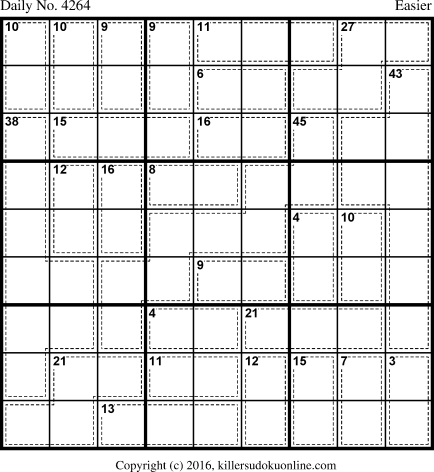 Killer Sudoku for 8/21/2017