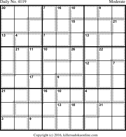 Killer Sudoku for 3/29/2017
