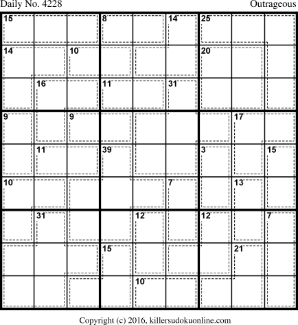 Killer Sudoku for 7/16/2017