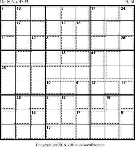 Killer Sudoku for 12/28/2017