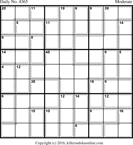 Killer Sudoku for 11/30/2017