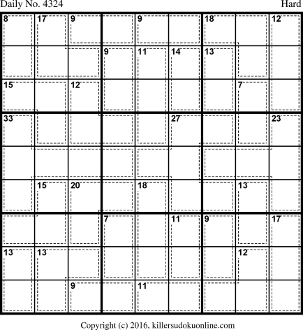 Killer Sudoku for 10/20/2017