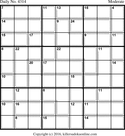 Killer Sudoku for 10/10/2017
