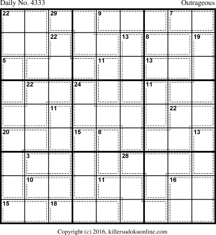 Killer Sudoku for 10/29/2017