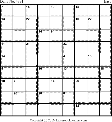 Killer Sudoku for 12/26/2017