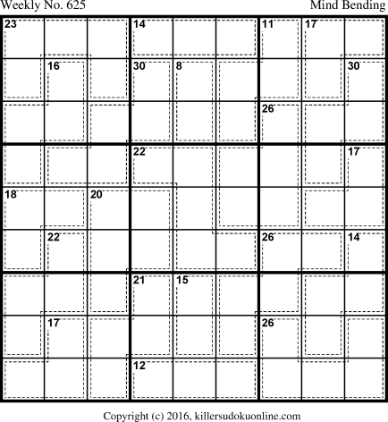 Killer Sudoku for 12/25/2017