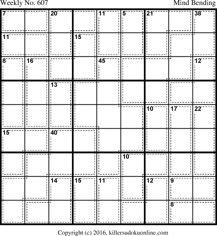 Killer Sudoku for 8/21/2017
