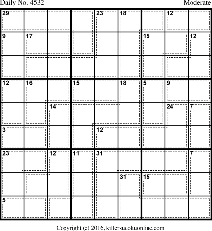Killer Sudoku for 5/16/2018