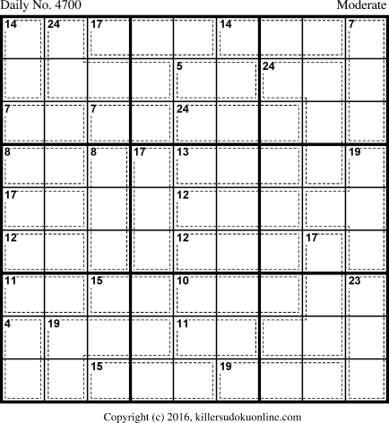Killer Sudoku for 10/31/2018