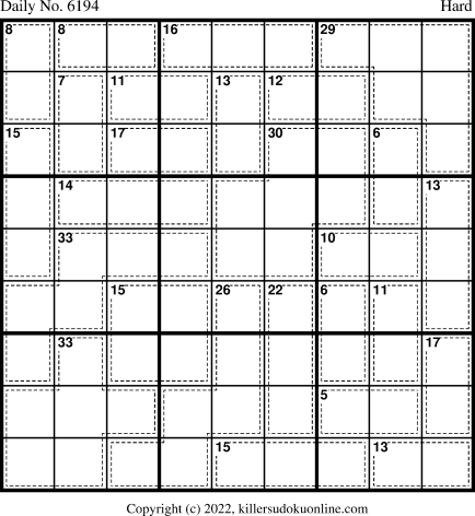 Killer Sudoku for 12/3/2022