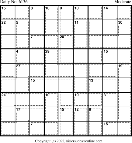 Killer Sudoku for 10/6/2022