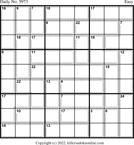 Killer Sudoku for 4/26/2022