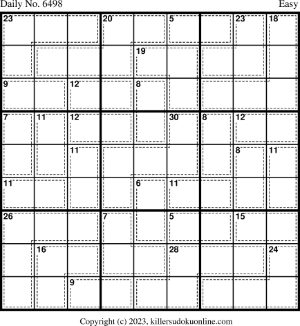 Killer Sudoku for 10/3/2023
