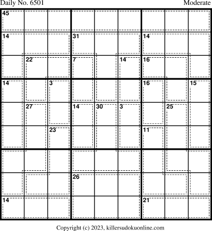 Killer Sudoku for 10/6/2023