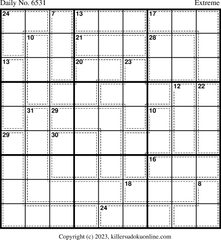 Killer Sudoku for 11/5/2023