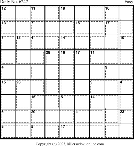 Killer Sudoku for 1/25/2023
