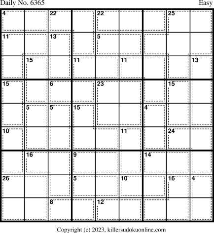 Killer Sudoku for 5/23/2023