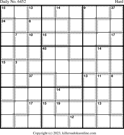 Killer Sudoku for 8/18/2023