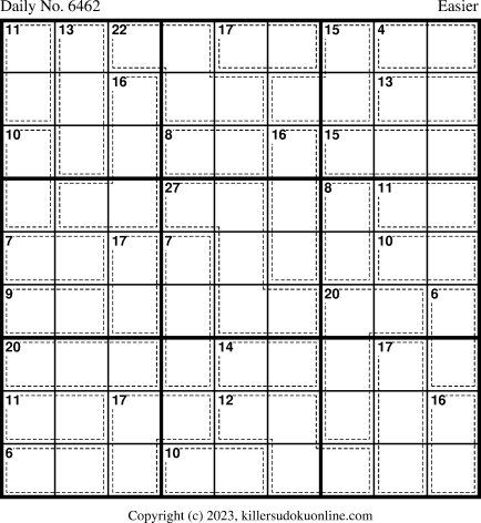 Killer Sudoku for 8/28/2023
