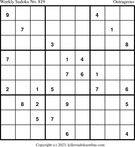 Killer Sudoku for 11/13/2023