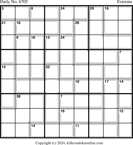Killer Sudoku for 4/27/2024