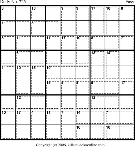 Killer Sudoku for 8/8/2006