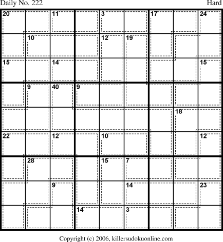 Killer Sudoku for 8/5/2006