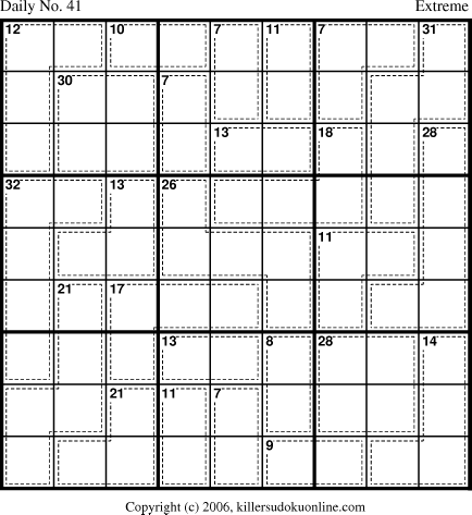 Killer Sudoku for 2/5/2006