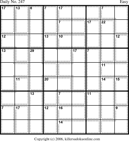 Killer Sudoku for 8/30/2006