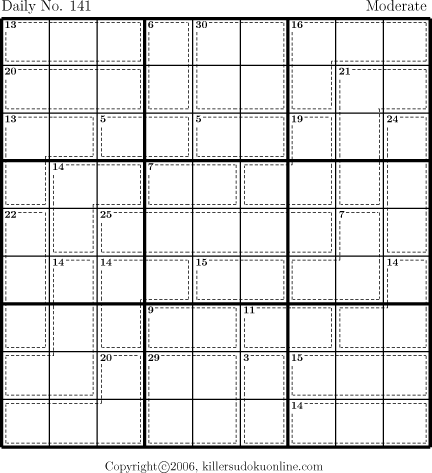 Killer Sudoku for 5/16/2006