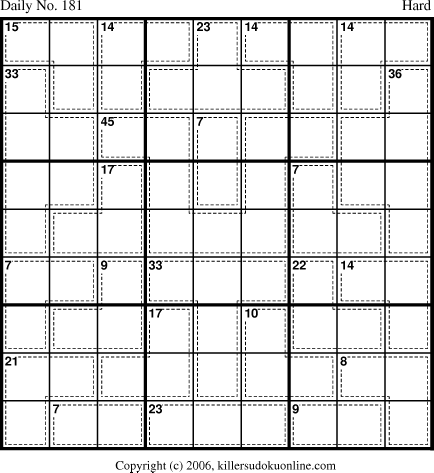 Killer Sudoku for 6/25/2006