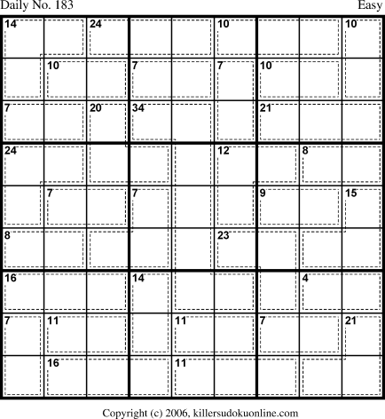 Killer Sudoku for 6/27/2006