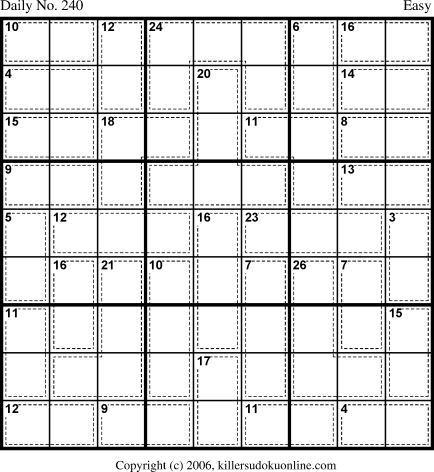 Killer Sudoku for 8/23/2006
