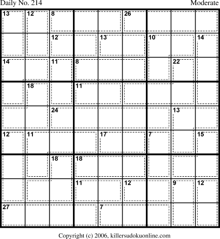 Killer Sudoku for 7/28/2006