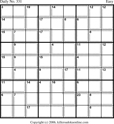 Killer Sudoku for 11/21/2006