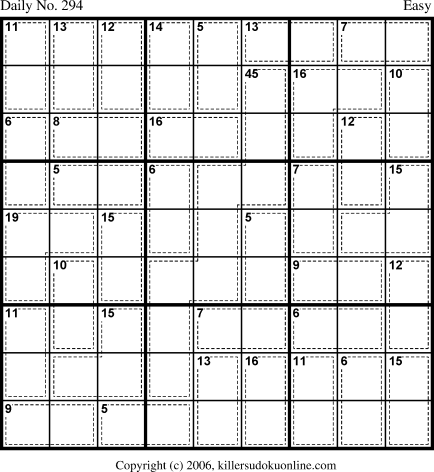 Killer Sudoku for 10/16/2006