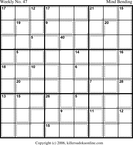 Killer Sudoku for 11/27/2006
