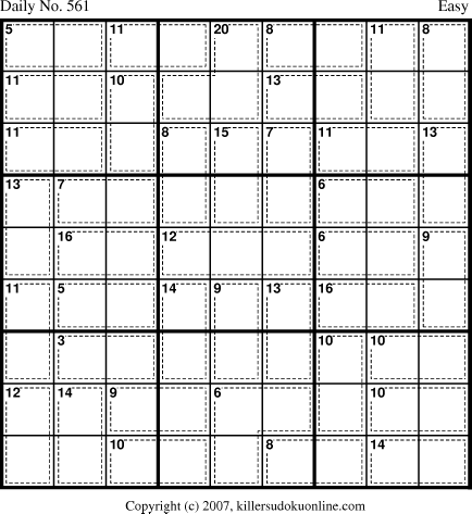 Killer Sudoku for 7/9/2007